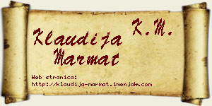 Klaudija Marmat vizit kartica